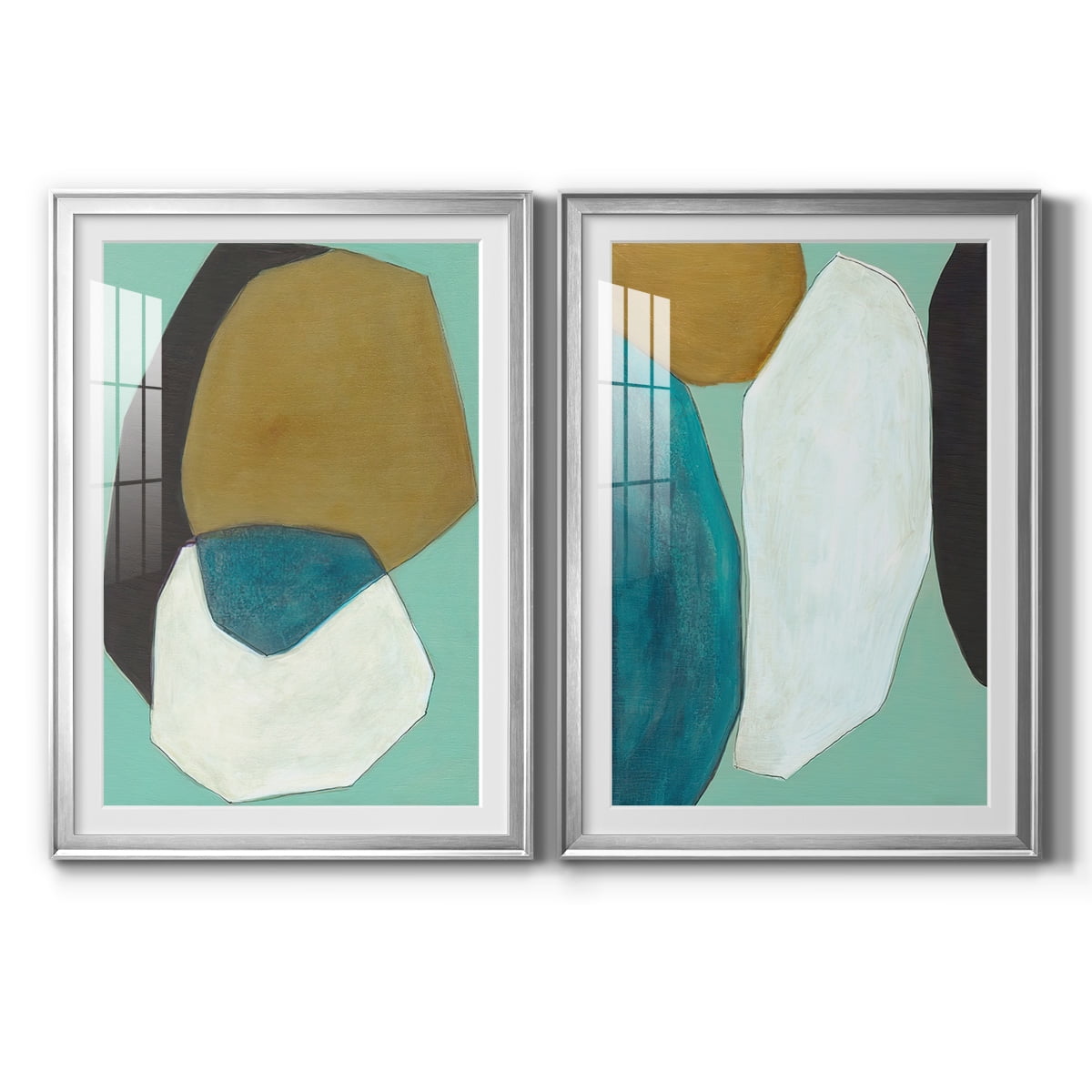 Wexford Home Boulder I Premium Framed Print, 26.5" x 36.5" - Ready to Hang, Silver (Set of 2)