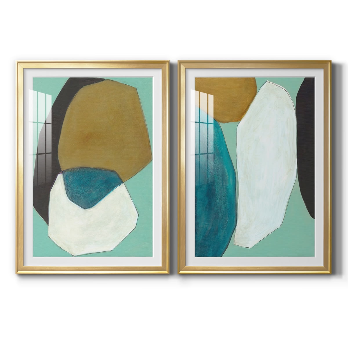 Wexford Home Boulder I Premium Framed Print, 30.5" x 42.5" - Ready to Hang, Gold (Set of 2)