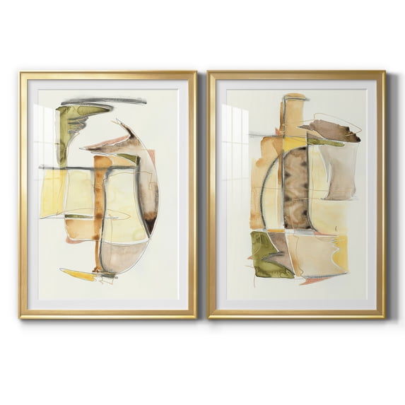 Wexford Home Brown Sugar I Premium Framed Print, 18.5" x 24.5" - Ready to Hang, Gold (Set of 2)
