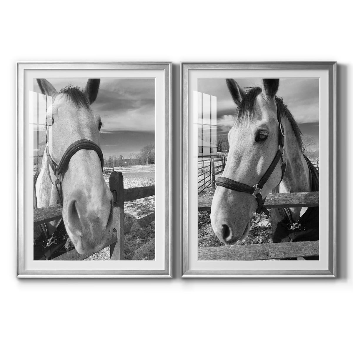 Wexford Home Caen Premium Framed Print, 26.5" x 36.5" - Ready to Hang, Silver (Set of 2)