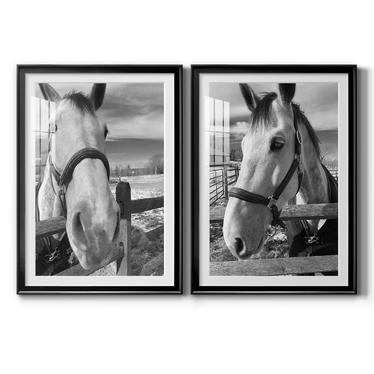 Wexford Home Caen Premium Framed Print, 30.5" x 42.5" - Ready to Hang, Black (Set of 2)