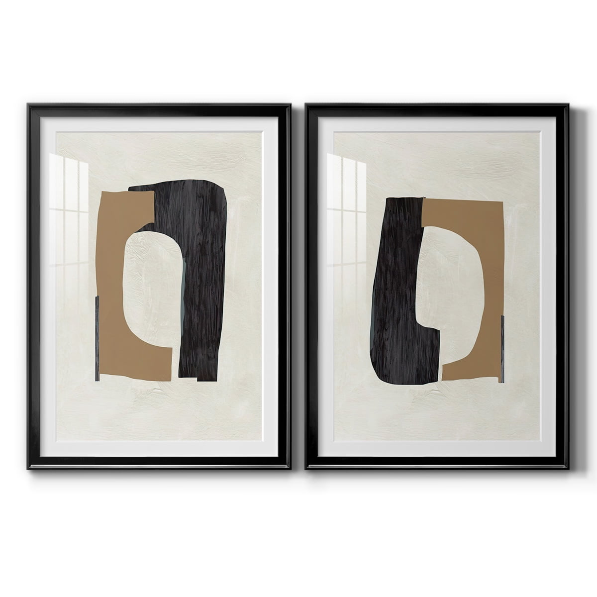 Wexford Home Cardboard Cutouts I Premium Framed Print, 18.5" x 24.5" - Ready to Hang, Black (Set of 2)