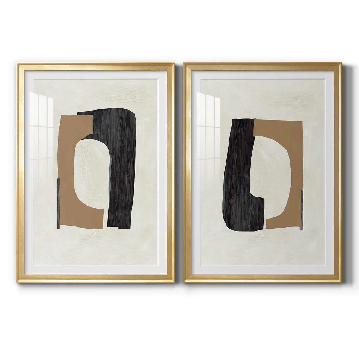 Wexford Home Cardboard Cutouts I Premium Framed Print, 30.5" x 42.5" - Ready to Hang, Gold (Set of 2)