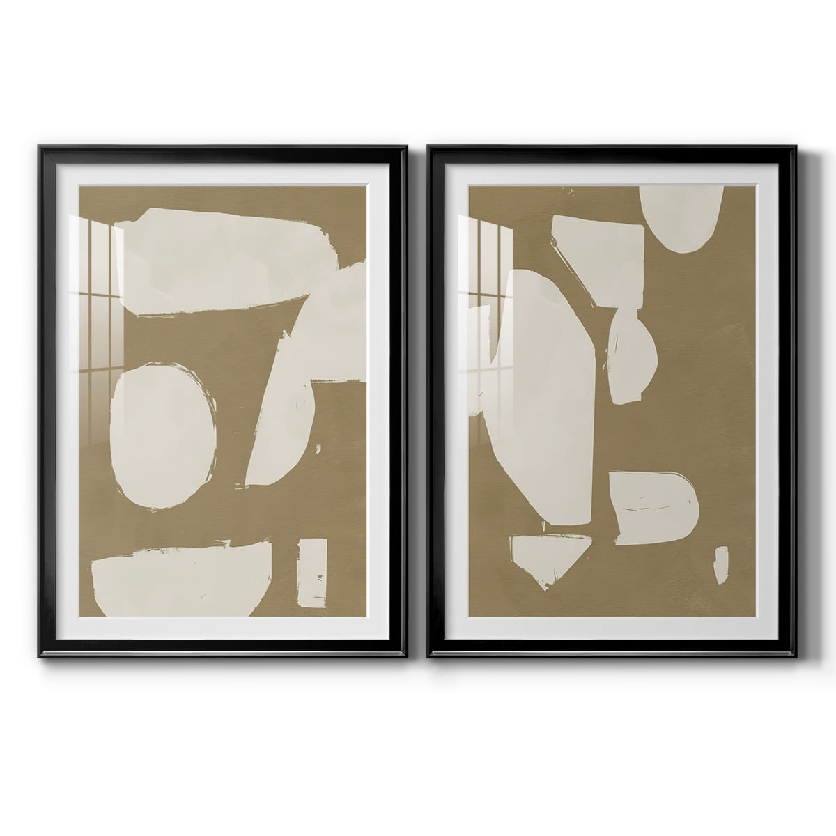 Wexford Home Chunky Abstract I Premium Framed Print, 26.5" x 36.5" - Ready to Hang, Black (Set of 2)