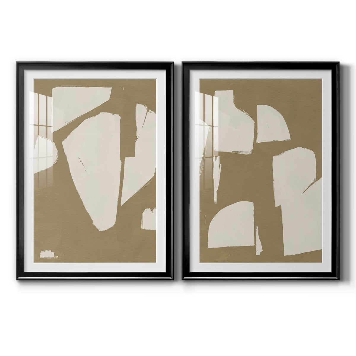 Wexford Home Chunky Abstract III Premium Framed Print, 26.5" x 36.5" - Ready to Hang, Black (Set of 2)