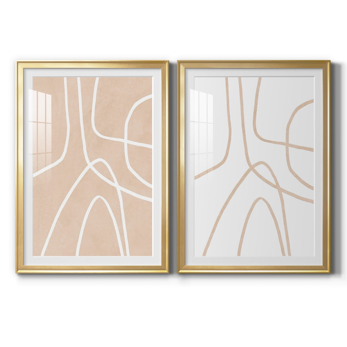 Wexford Home Clean Contour I Premium Framed Print, 26.5" x 36.5" - Ready to Hang, Gold (Set of 2)