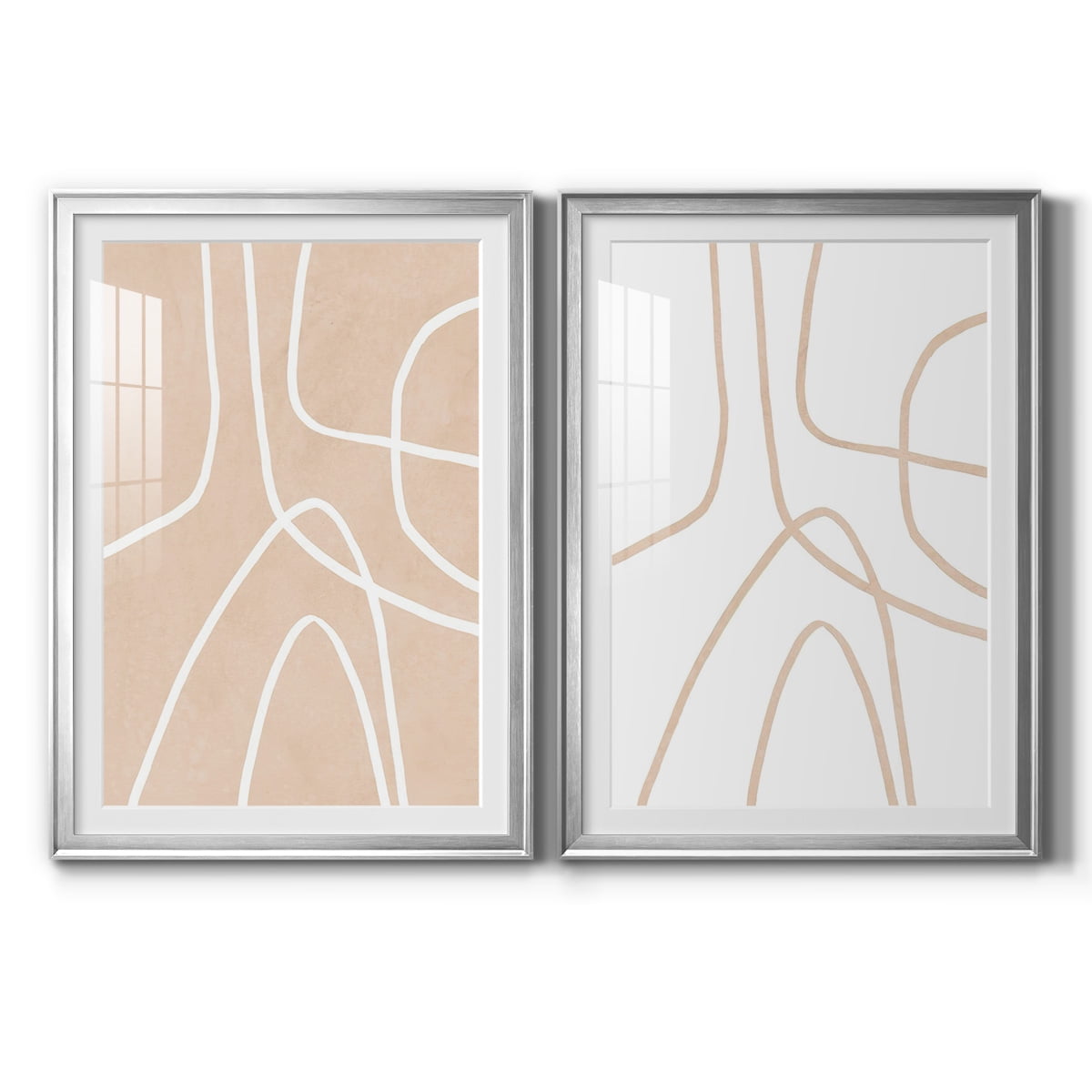 Wexford Home Clean Contour I Premium Framed Print, 30.5" x 42.5" - Ready to Hang, Silver (Set of 2)