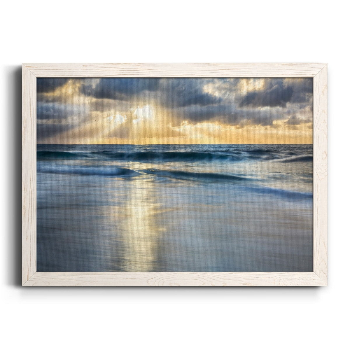 Cloudscape Shore White Framed Canvas Print 20x24