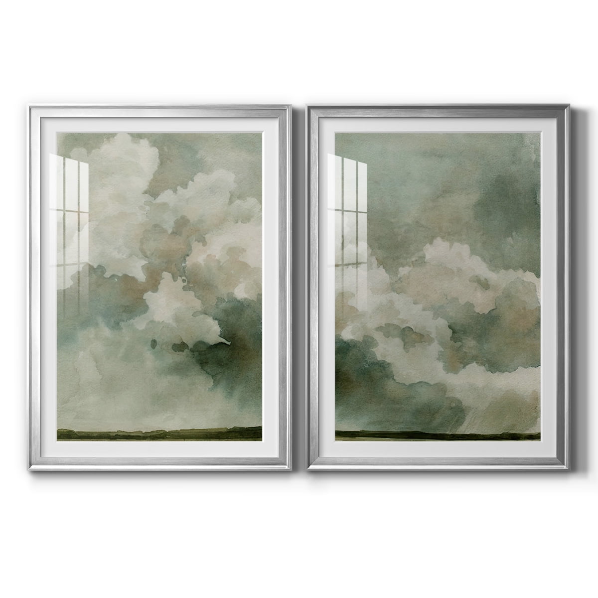 Coming Rain I Silver Framed Abstract Print Set