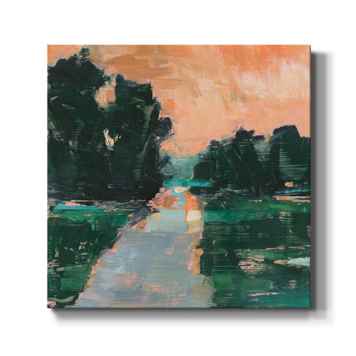 Wexford Home Coral Sunset I-Premium Gallery Wrapped Canvas, 16" x 16" - Ready to Hang
