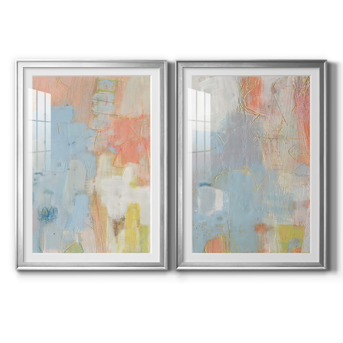 Wexford Home Cully I Premium Framed Print, 18.5" x 24.5" - Ready to Hang, Silver (Set of 2)