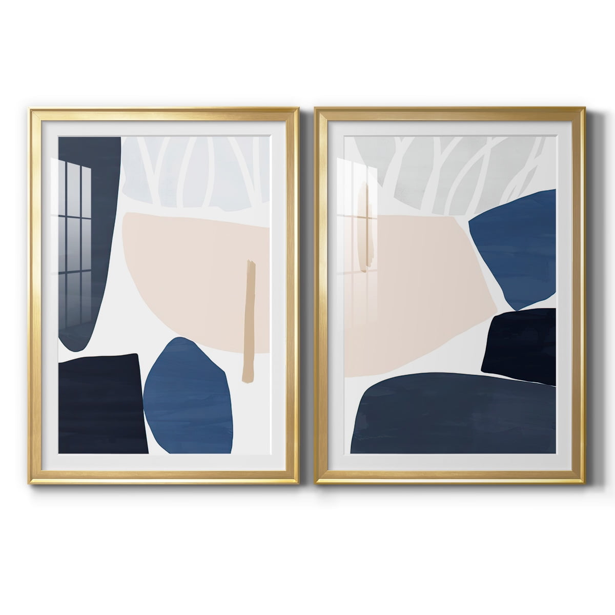 Wexford Home Denim and Sand I Premium Framed Print, 26.5" x 36.5" - Ready to Hang, Gold (Set of 2)