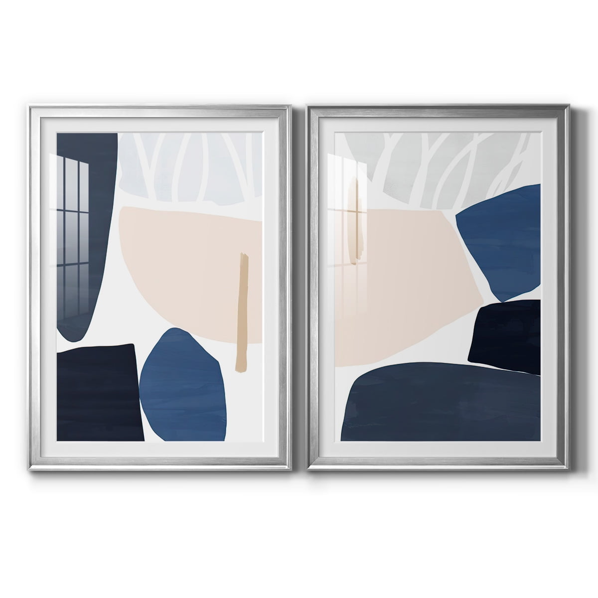 Wexford Home Denim and Sand I Premium Framed Print, 26.5" x 36.5" - Ready to Hang, Silver (Set of 2)
