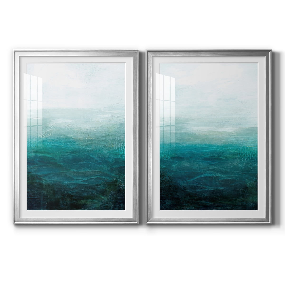 Wexford Home Drifting Sea I Premium Framed Print, 18.5" x 24.5" - Ready to Hang, Silver (Set of 2)