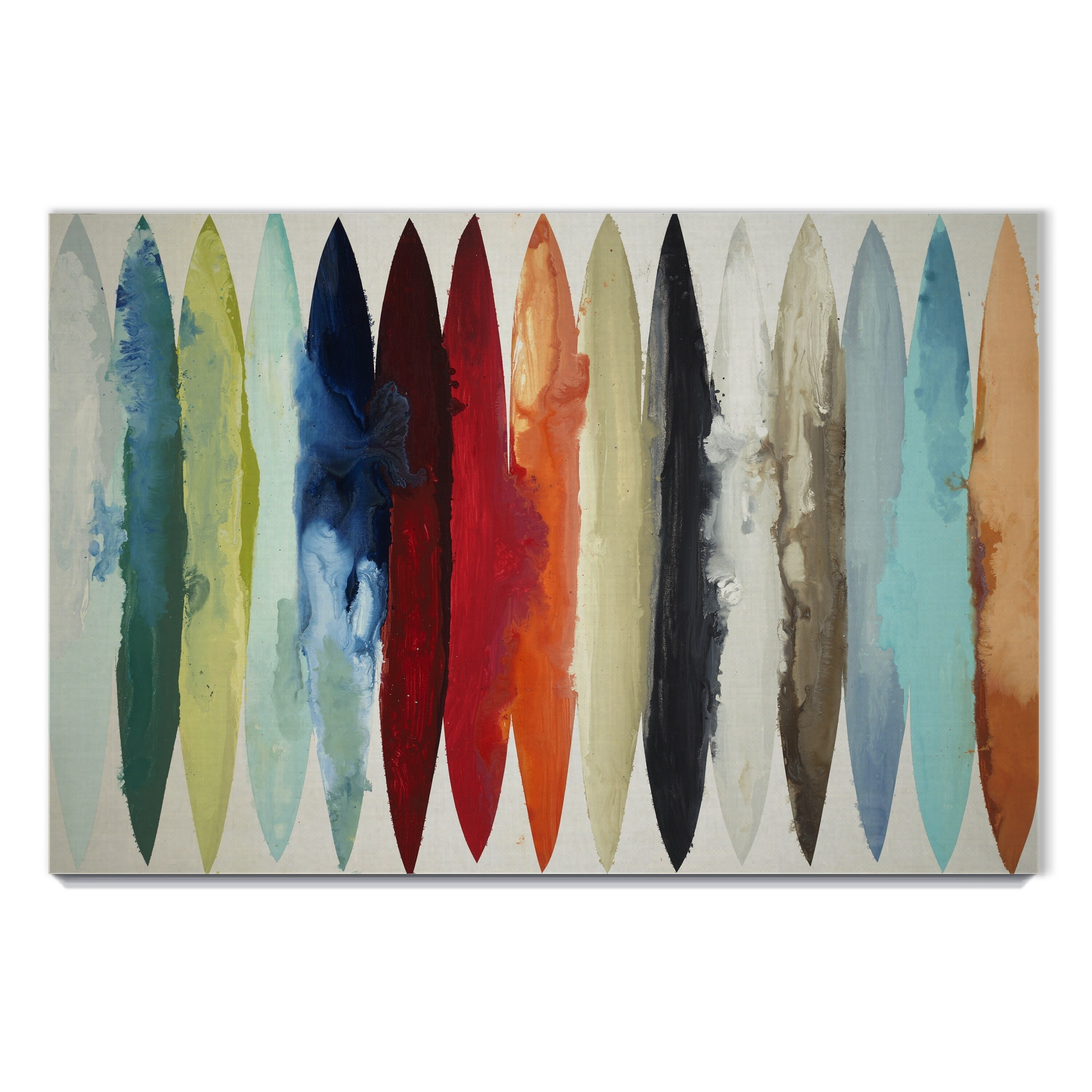 Colorful Abstract Surfboard Canvas Art 18x27
