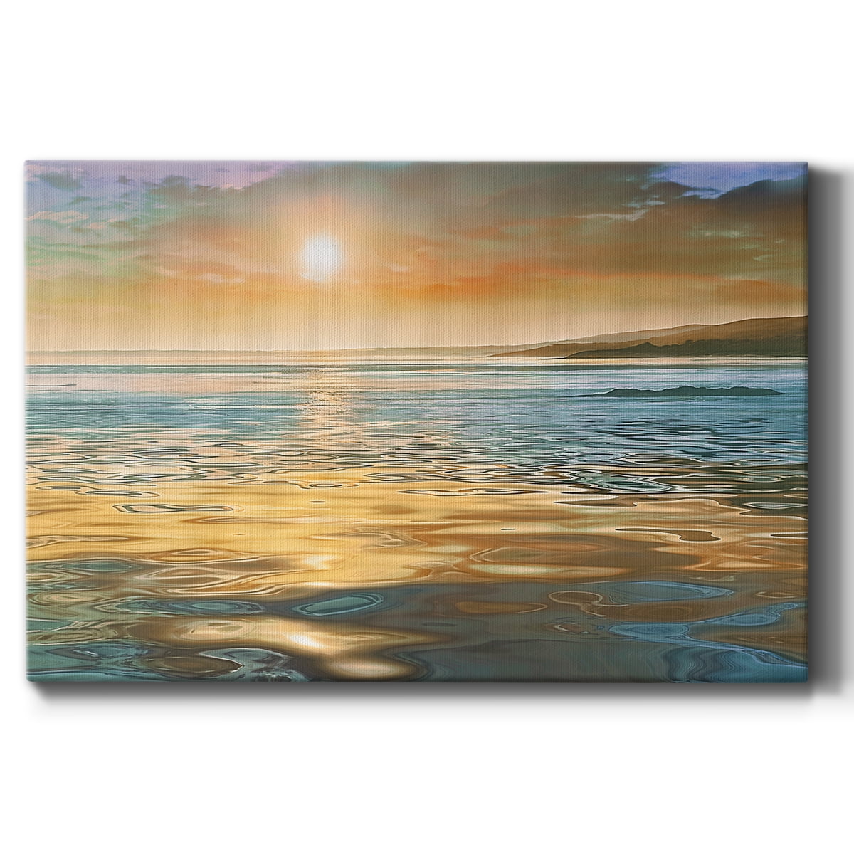 Evening Calm 24" x 36" Multicolor Canvas Scenic Landscape Wall Art