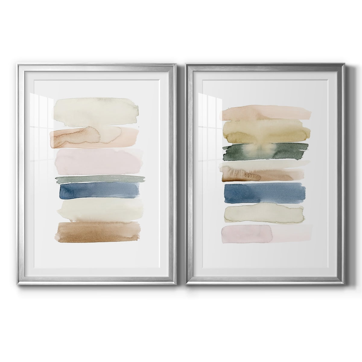 Wexford Home Faint Swatches I Premium Framed Print, 26.5" x 36.5" - Ready to Hang, Silver (Set of 2)