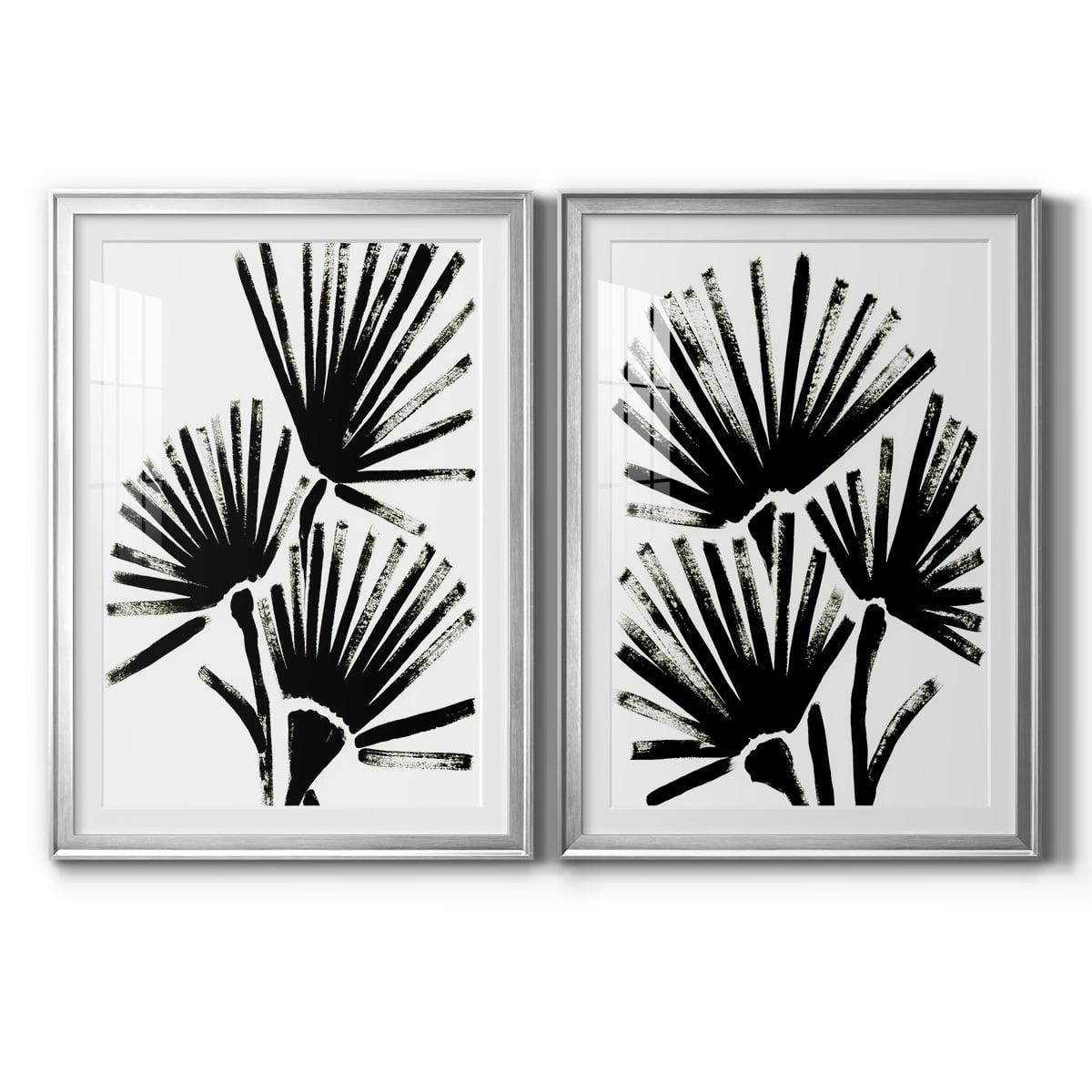Wexford Home Fan Brush I Premium Framed Print, 22.5" x 30.5" - Ready to Hang, Silver (Set of 2)