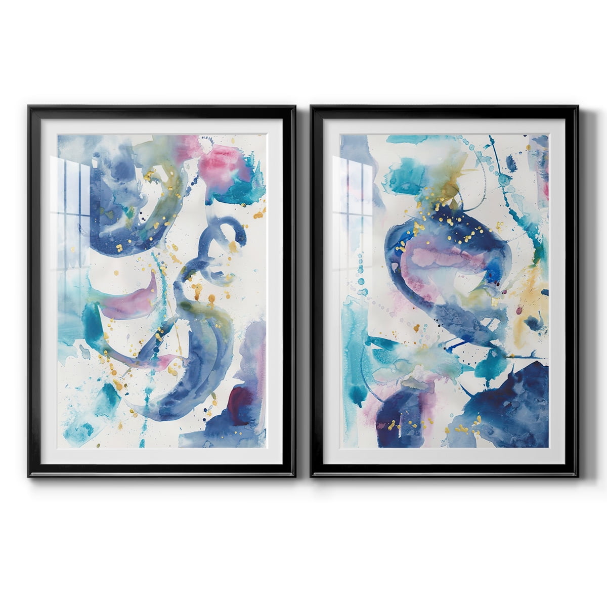 Wexford Home Fiesta I Premium Framed Print, 26.5" x 36.5" - Ready to Hang, Black (Set of 2)