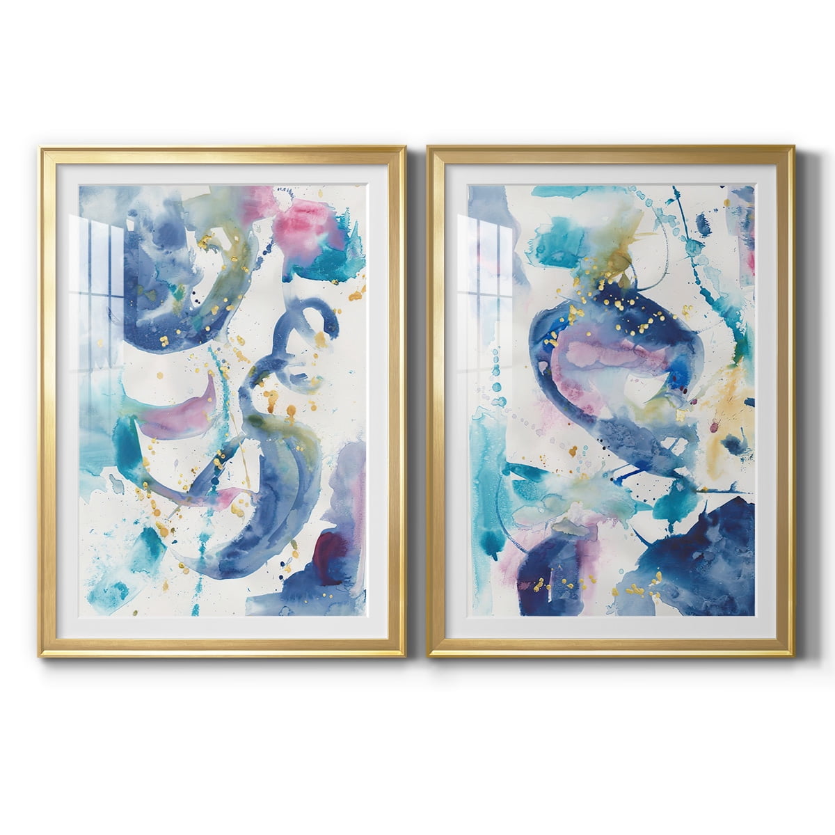 Wexford Home Fiesta I Premium Framed Print, 26.5" x 36.5" - Ready to Hang, Gold (Set of 2)
