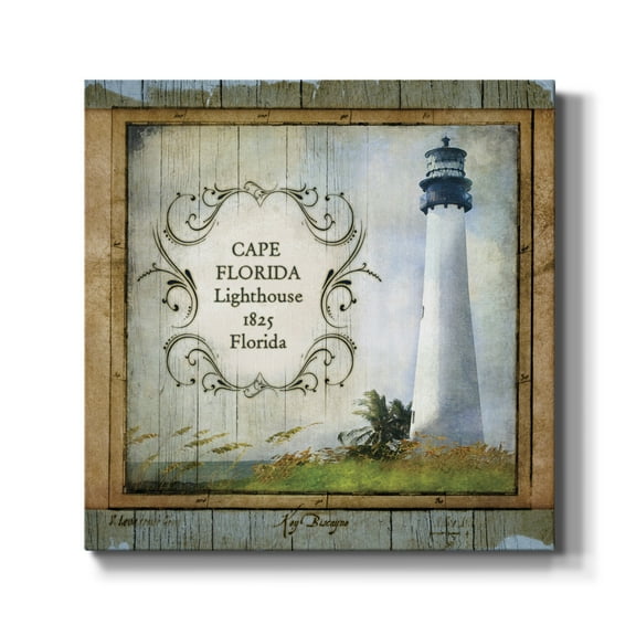 Wexford Home Florida Lighthouse III-Premium Gallery Wrapped Canvas, 10" x 10" - Ready to Hang