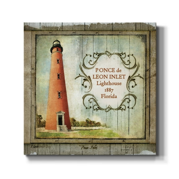 Wexford Home Florida Lighthouse VIII-Premium Gallery Wrapped Canvas, 10" x 10" - Ready to Hang