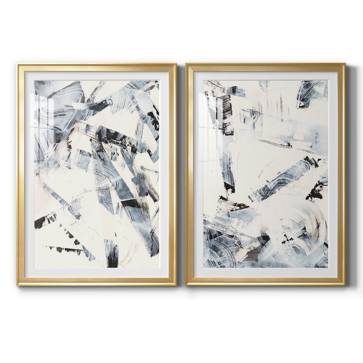 Wexford Home Fractured Ice I Premium Framed Print, 22.5" x 30.5" - Ready to Hang, Gold (Set of 2)