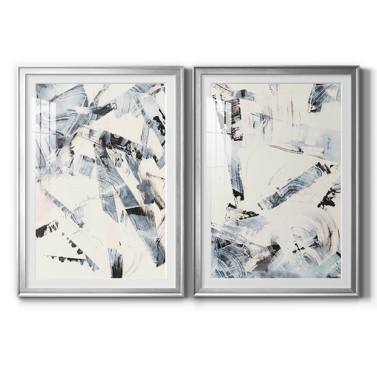 Wexford Home Fractured Ice I Premium Framed Print, 22.5" x 30.5" - Ready to Hang, Silver (Set of 2)