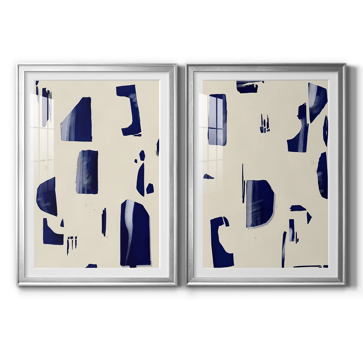 Wexford Home Fragment Abstraction I Premium Framed Print, 22.5" x 30.5" - Ready to Hang, Silver (Set of 2)
