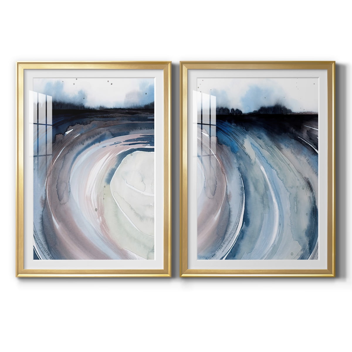 Wexford Home Geode Valley I Premium Framed Print, 22.5" x 30.5" - Ready to Hang, Gold (Set of 2)