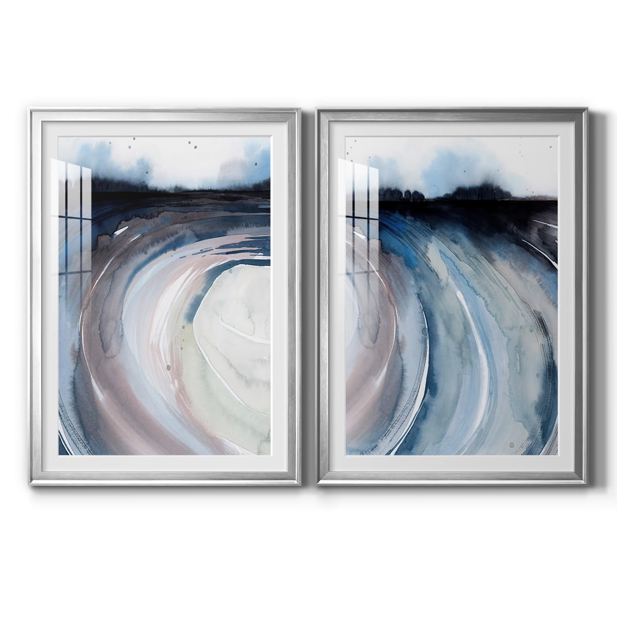 Wexford Home Geode Valley I Premium Framed Print, 22.5" x 30.5" - Ready to Hang, Silver (Set of 2)
