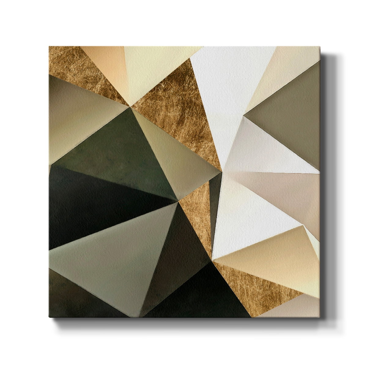 Wexford Home Gold Polygon Wall I-Premium Gallery Wrapped Canvas, 40" x 40" - Ready to Hang