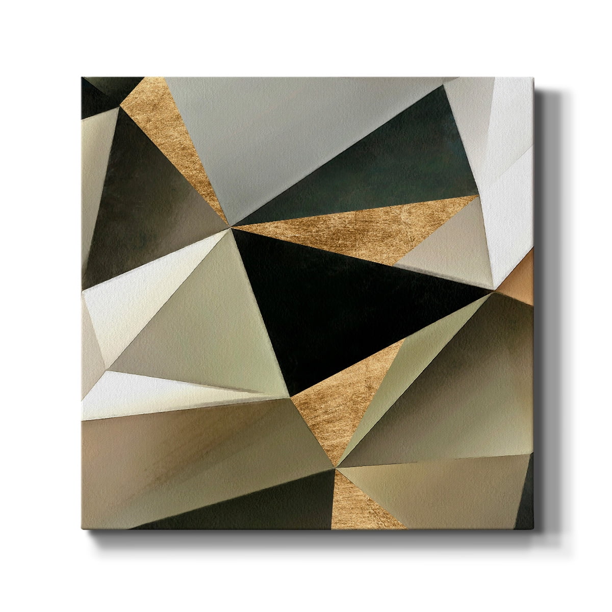 Wexford Home Gold Polygon Wall II-Premium Gallery Wrapped Canvas, 10" x 10" - Ready to Hang