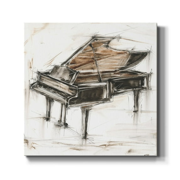 Wexford Home Grand Piano Study-Premium Gallery Wrapped Canvas, 24" x 24" - Ready to Hang