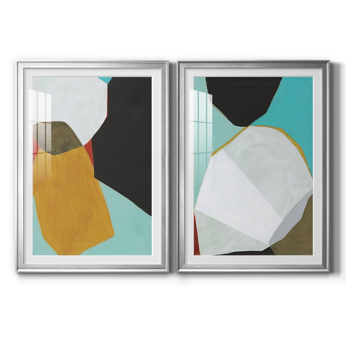 Wexford Home Graphica I Premium Framed Print, 22.5" x 30.5" - Ready to Hang, Silver (Set of 2)