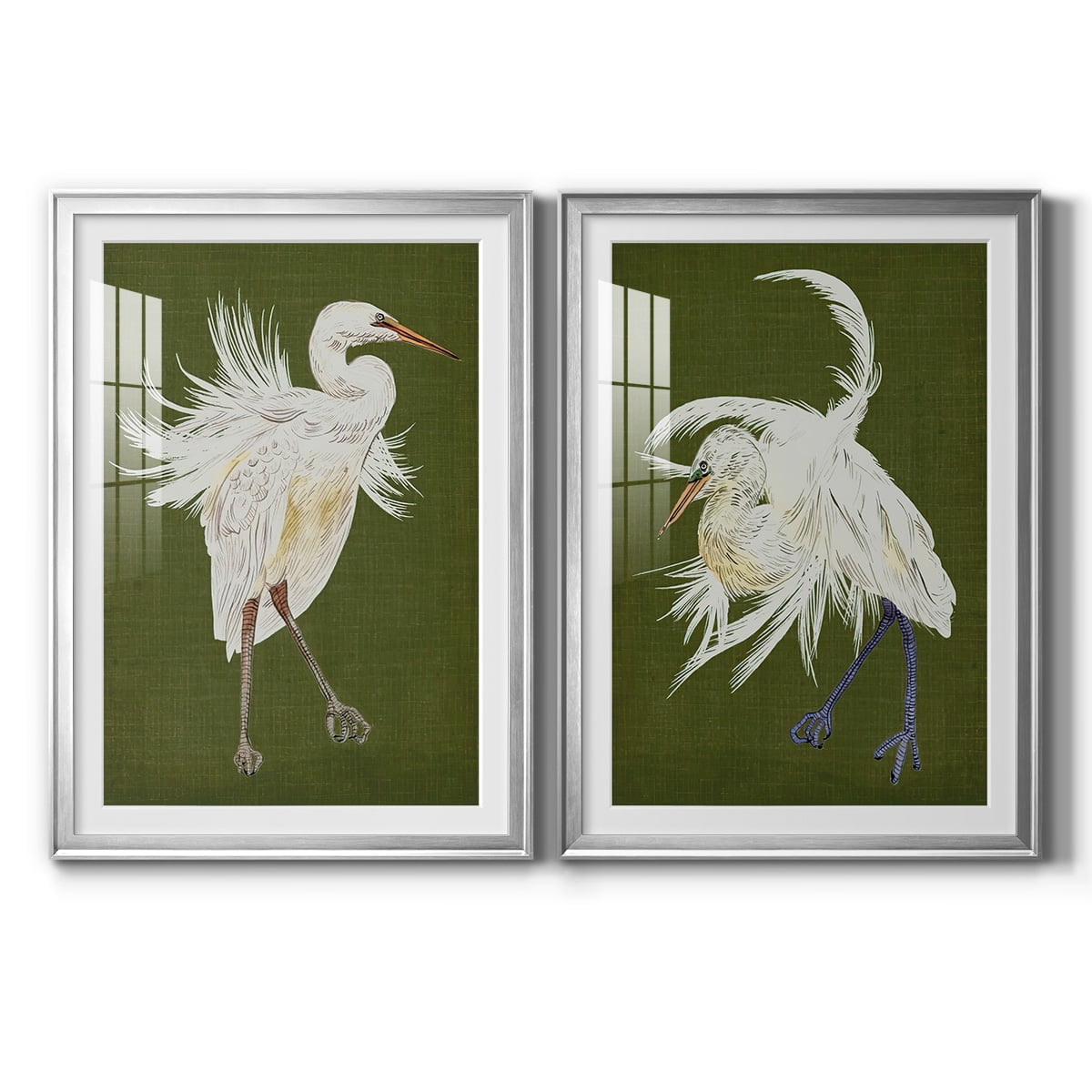 Wexford Home Heron Plumage I Premium Framed Print, 18.5" x 24.5" - Ready to Hang, Silver (Set of 2)