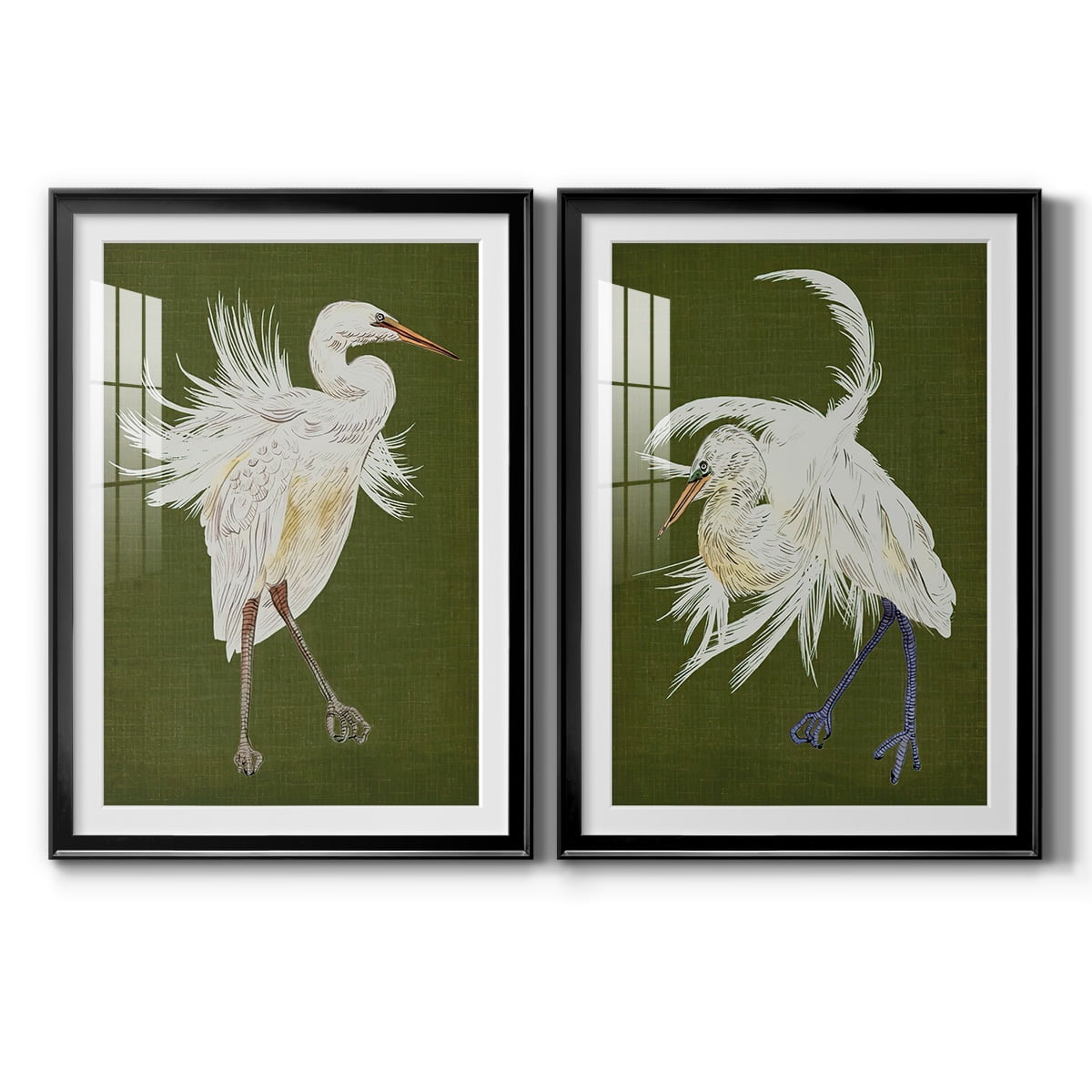 Wexford Home Heron Plumage I Premium Framed Print, 30.5" x 42.5" - Ready to Hang, Black (Set of 2)