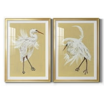 Wexford Home Heron Plumage V Premium Framed Print, 22.5" x 30.5" - Ready to Hang, Gold (Set of 2)