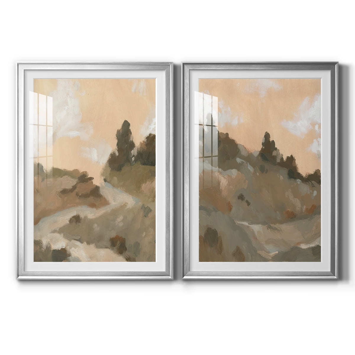 Wexford Home Hillside Walking Path I Premium Framed Print, 26.5" x 36.5" - Ready to Hang, Silver (Set of 2)