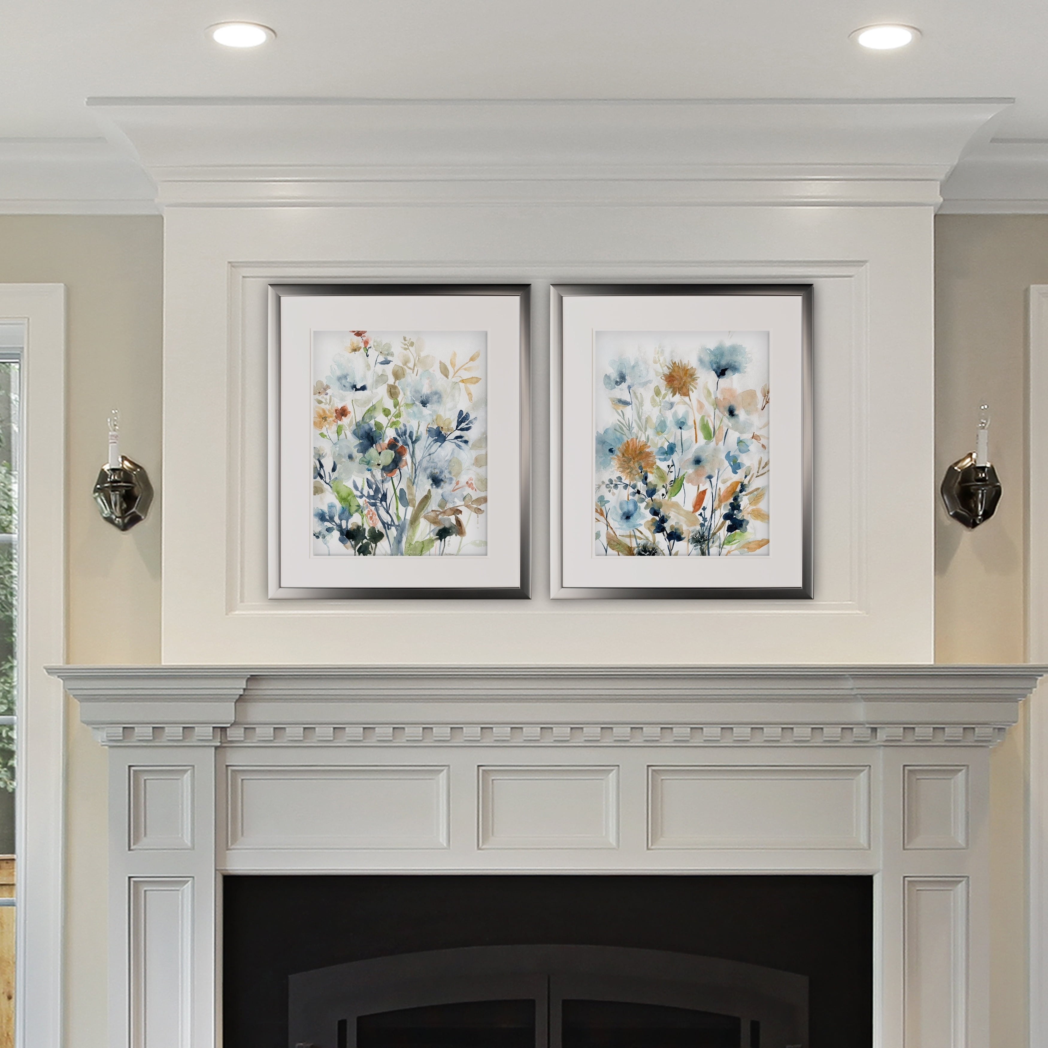 Holland Spring Mix Floral Art Prints with Silver Frames