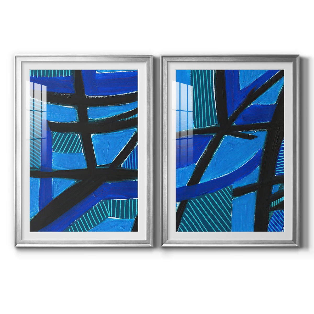 Wexford Home Involved Blues I Premium Framed Print, 18.5" x 24.5" - Ready to Hang, Silver (Set of 2)