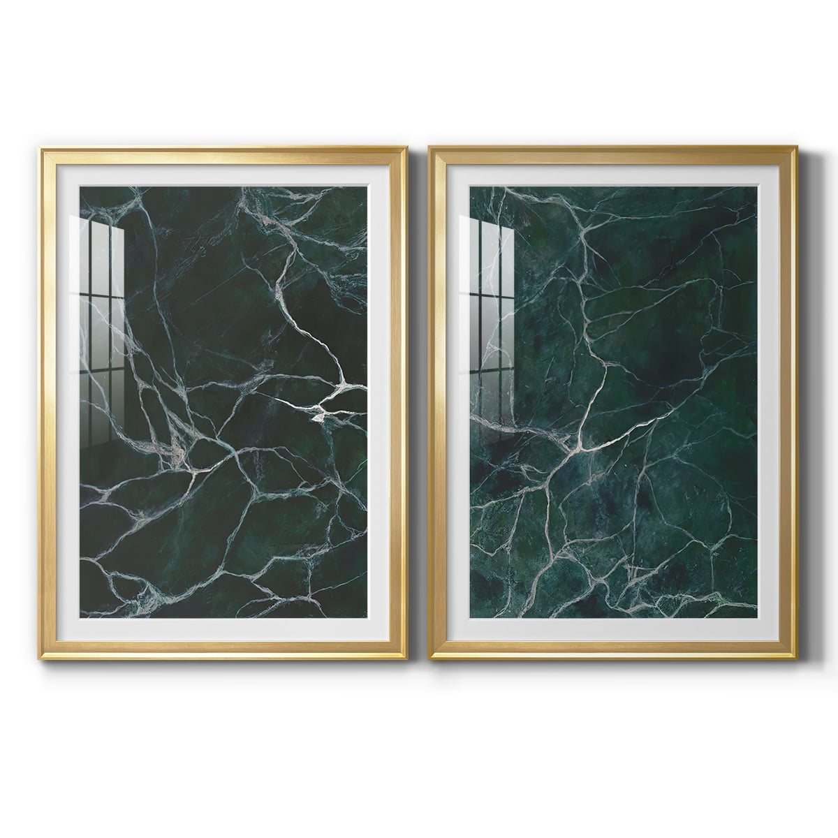 Wexford Home Jade Marble I Premium Framed Print, 26.5" x 36.5" - Ready to Hang, Gold (Set of 2)