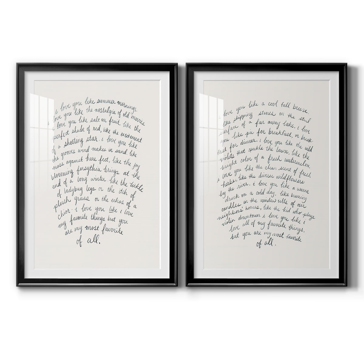 Wexford Home Letter to a Lover I Premium Framed Print, 30.5" x 42.5" - Ready to Hang, Black (Set of 2)