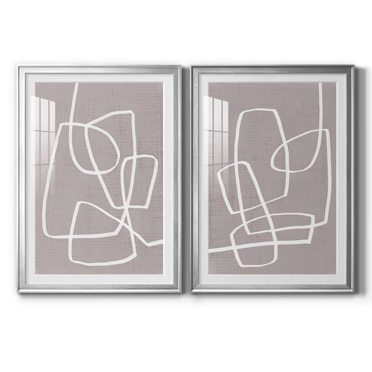 Wexford Home Linen Roundabout I Premium Framed Print, 18.5" x 24.5" - Ready to Hang, Silver (Set of 2)