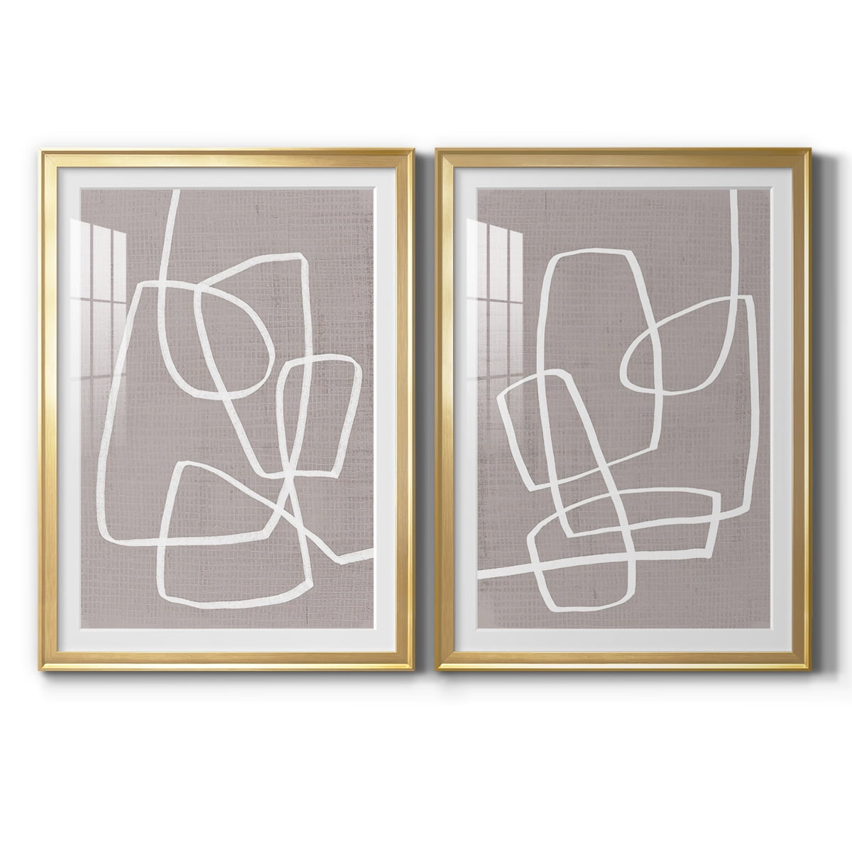 Wexford Home Linen Roundabout I Premium Framed Print, 26.5" x 36.5" - Ready to Hang, Gold (Set of 2)