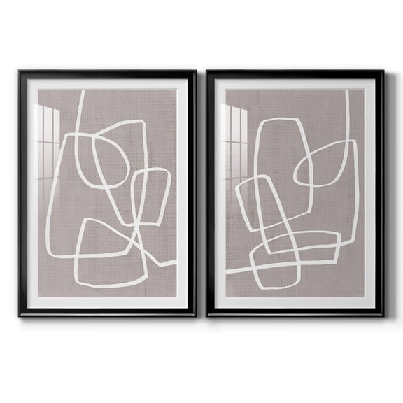 Wexford Home Linen Roundabout I Premium Framed Print, 30.5" x 42.5" - Ready to Hang, Black (Set of 2)