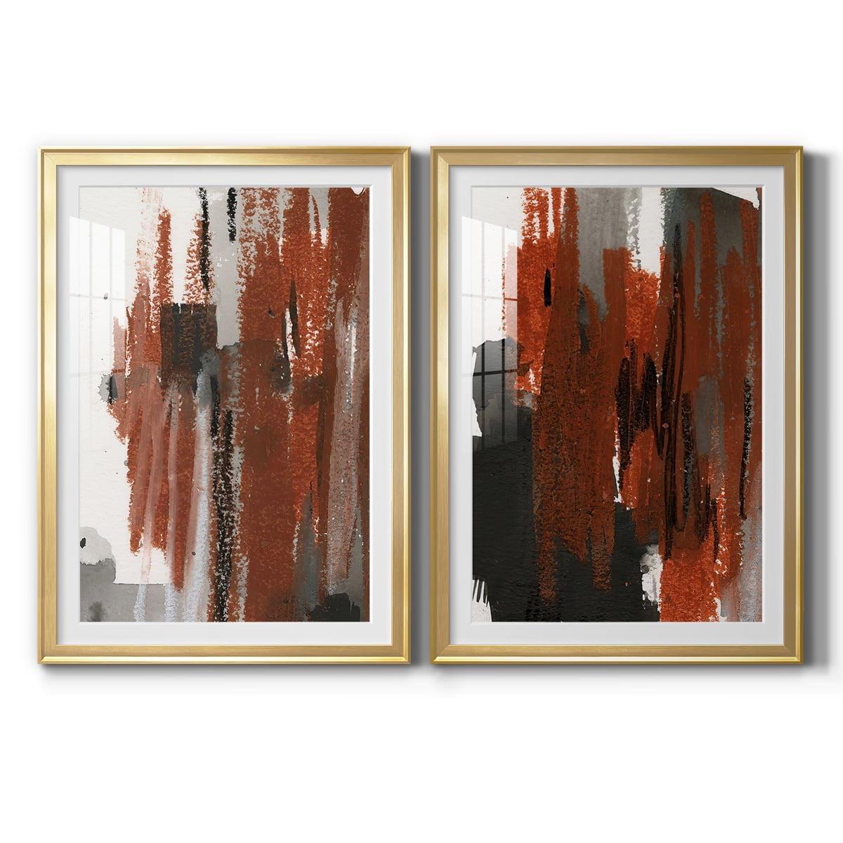 Wexford Home Loft Pastel V Premium Framed Print, 22.5" x 30.5" - Ready to Hang, Gold (Set of 2)