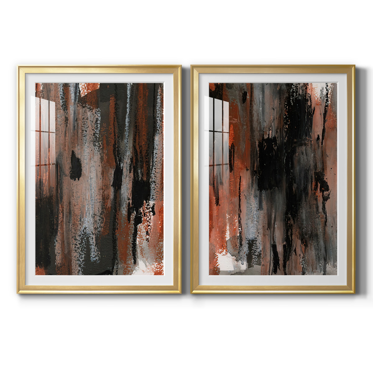 Wexford Home Loft Pastel VII Premium Framed Print, 26.5" x 36.5" - Ready to Hang, Gold (Set of 2)