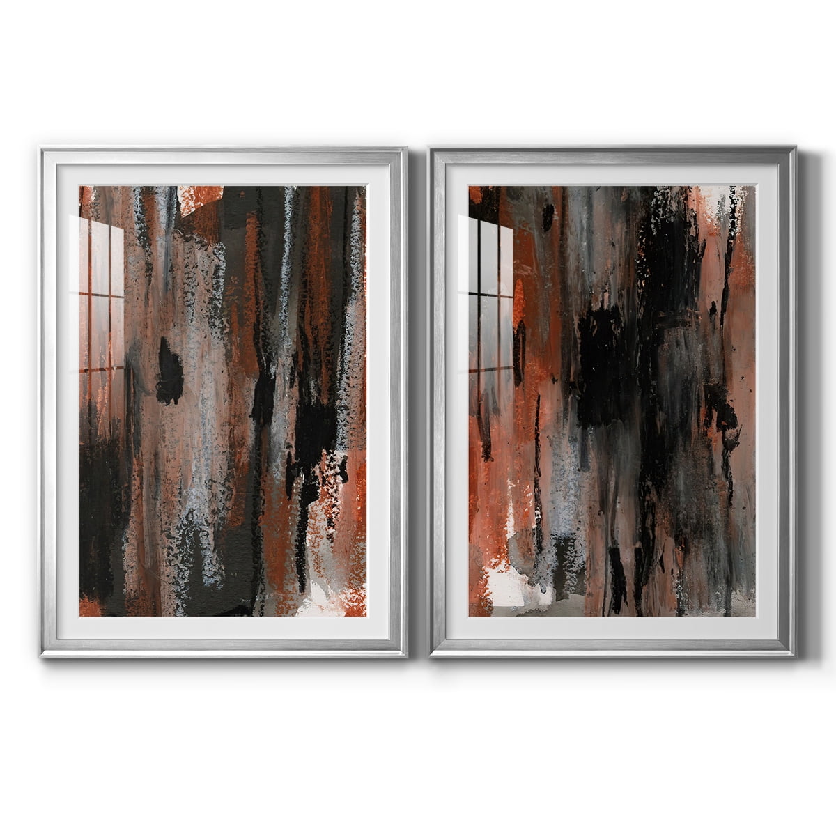 Wexford Home Loft Pastel VII Premium Framed Print, 30.5" x 42.5" - Ready to Hang, Silver (Set of 2)