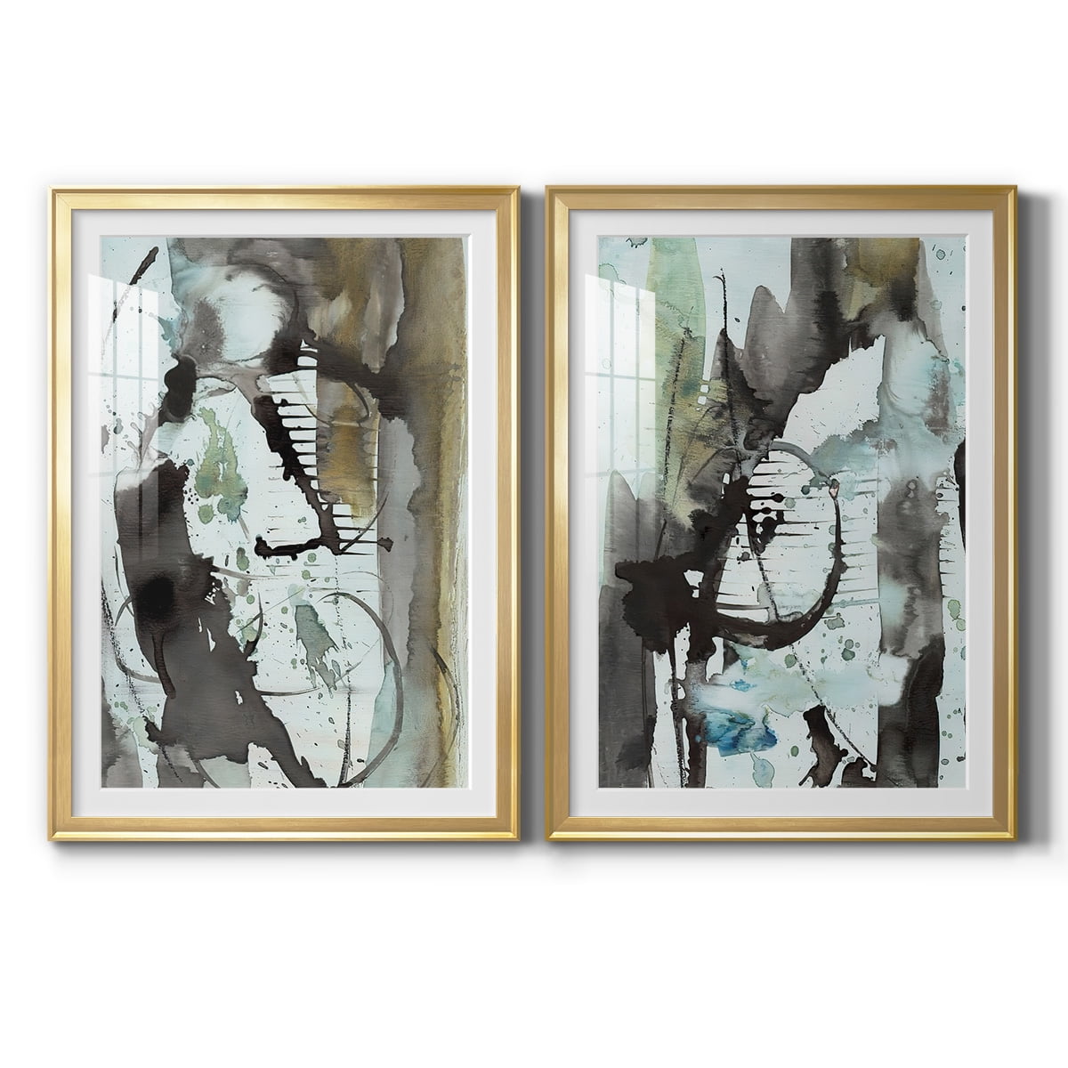 Wexford Home Lyrical Abstract I Premium Framed Print, 30.5" x 42.5" - Ready to Hang, Gold (Set of 2)